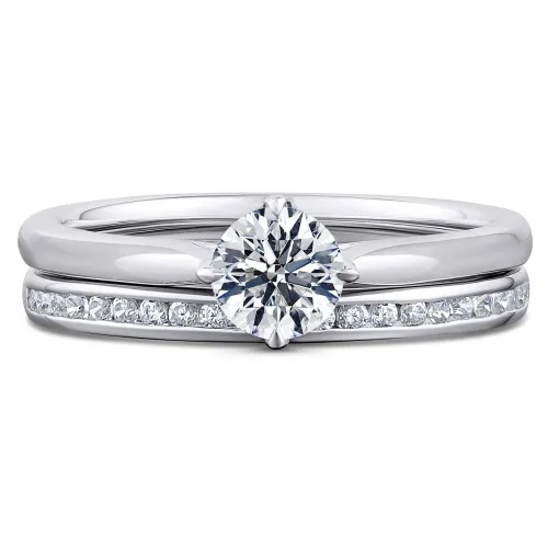 White Gold Diamond Solitaire Bridal Set - White Iris